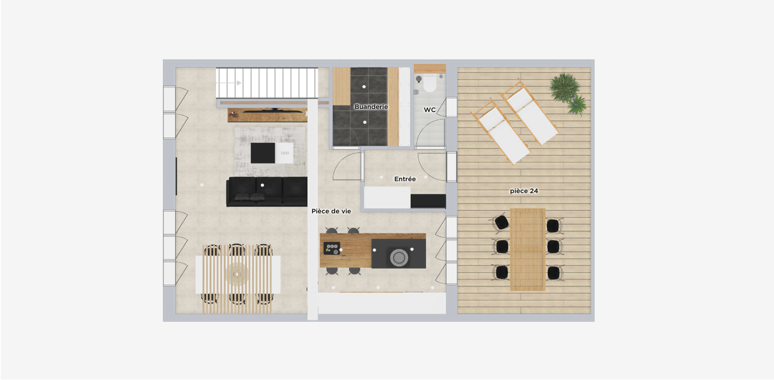 What is a floor plan? View of a 2D house floor plan created on HomeByMe