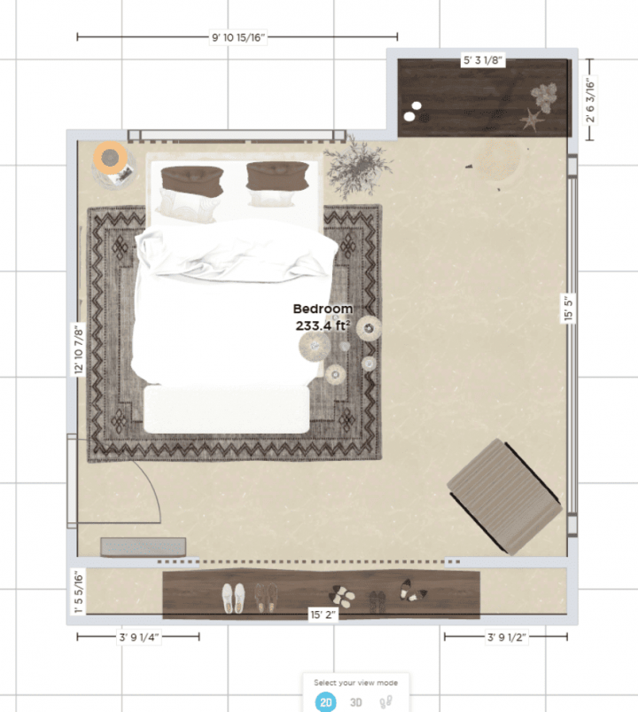 2D Floor Plan Bedroom