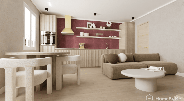 Interior decor trends: kitchen warm tone furniture