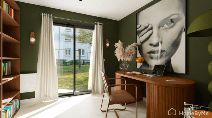 Trendy green home office