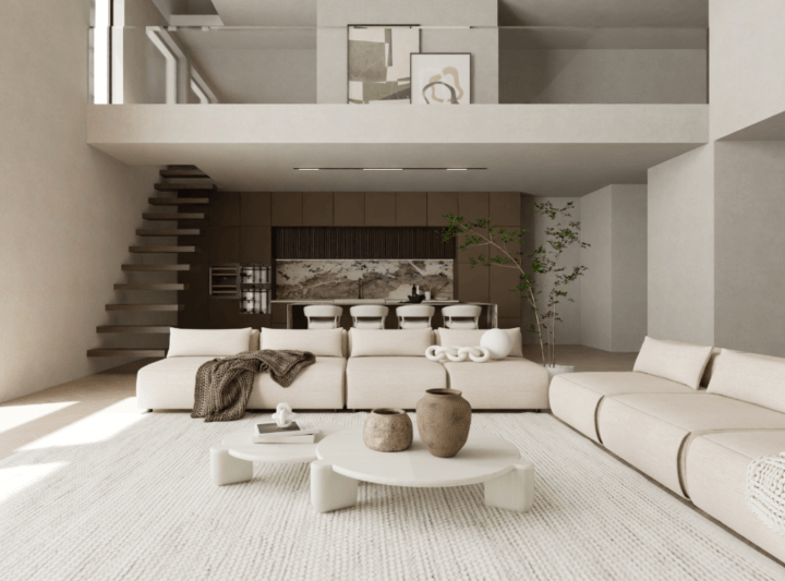 Organic modern design living room